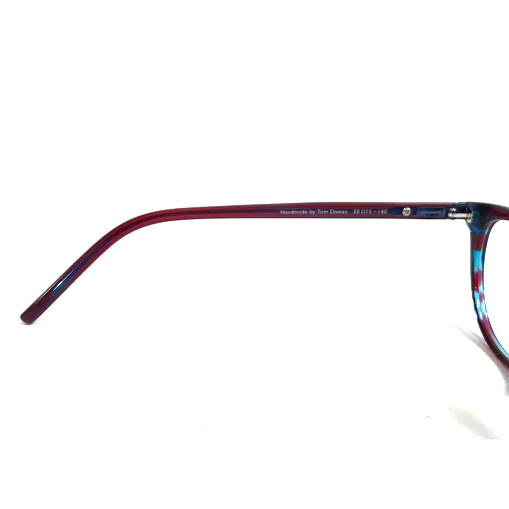 Tom Davies Eyeglasses Frames TD760 Col. 1018 Blue Purple Red Horn 50-15-140